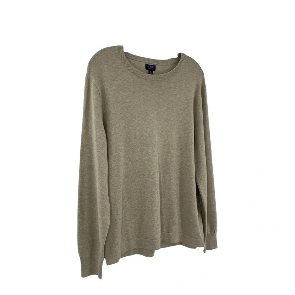 NWT’S J.Crew 100% Cotton Crew Neck Light Tan Pullover Sweater SZ L